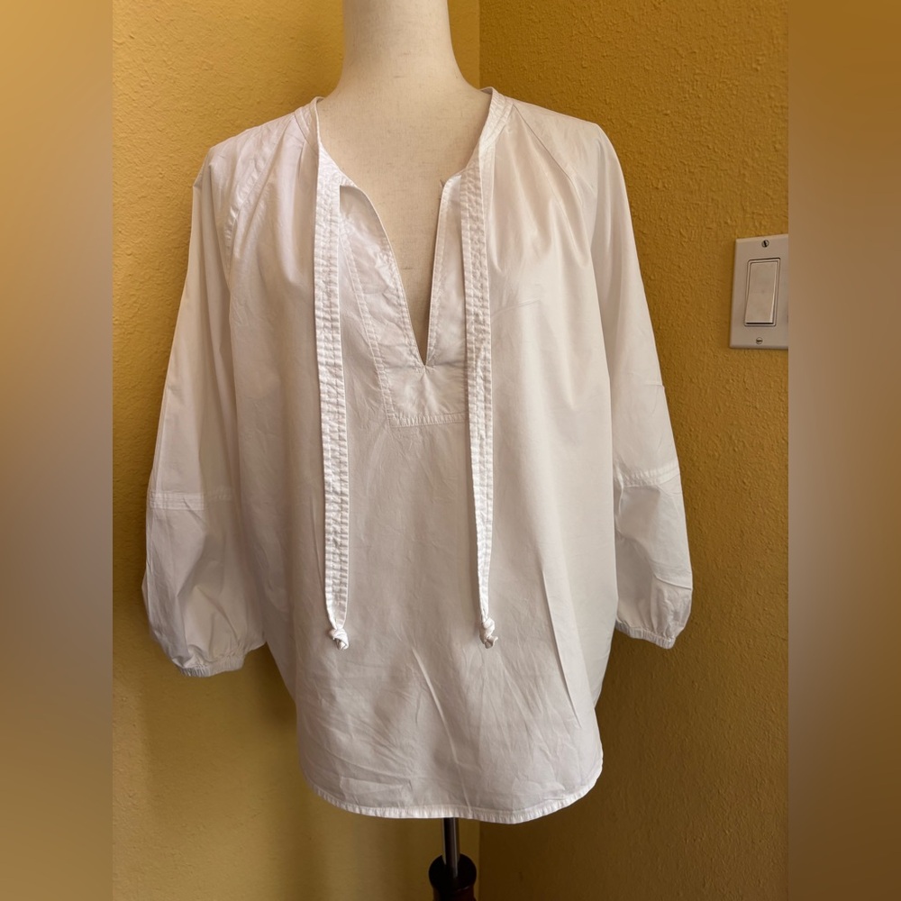 A.L.C. White Blouse with Tie Neck. Size 14